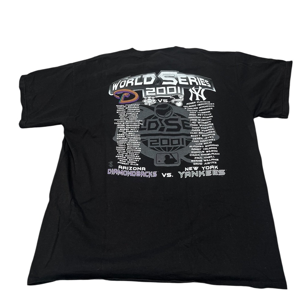 Delta Pro Weight T Shirt Men L Black 2001 World Series Yankees Diamondbacks - Picture 2 of 5